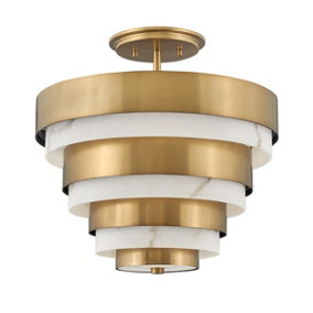 Luminosa Hinkley Echelon Cylindrical Ceiling Light Heritage Brass