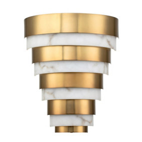 Luminosa Hinkley Echelon Integrated LED Flush Wall Lamp Heritage Brass, 3000K