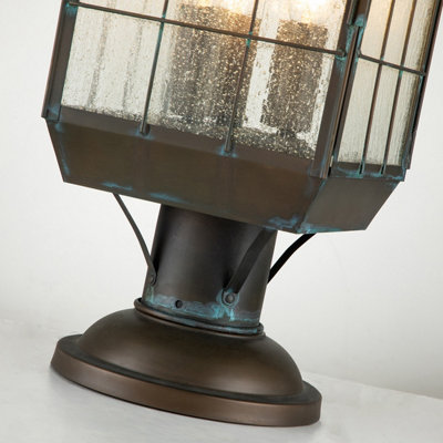 Luminosa Hinkley Nantucket Outdoor Pedestal Light Aged Brass, IP44