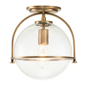 Luminosa Hinkley Somerset Globe Ceiling Light Heritage Brass