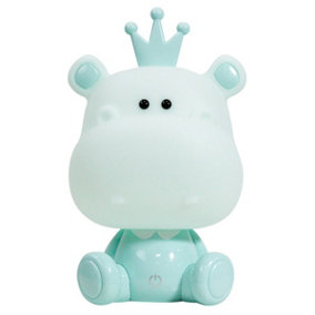 Luminosa Hippo Integrated LED Childrens Table Lamp, Green