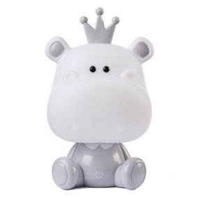 Luminosa Hippo Integrated LED Childrens Table Lamp, Grey