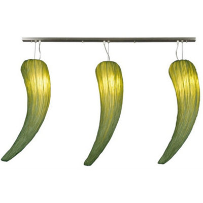 Luminosa Hot Spicy Straight Bar Pendant Ceiling Light Green Silk