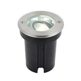 Luminosa Hoxton Integrated LED 1 Light Outdoor Recessed Light Brushed Stainless Steel, Glass IP67