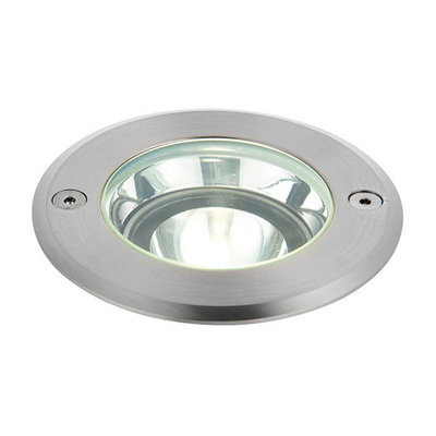 Luminosa Hoxton Integrated LED 1 Light Outdoor Recessed Light Brushed Stainless Steel, Glass IP67
