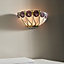 Luminosa Hutchinson 1 Light Indoor Wall Uplighter Dark Bronze with Tiffany Glass, E14