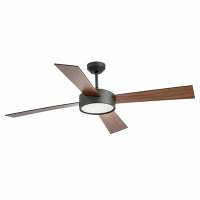 Luminosa Hydra LED Ceiling Fan 132cm Black 4 Blades 16W
