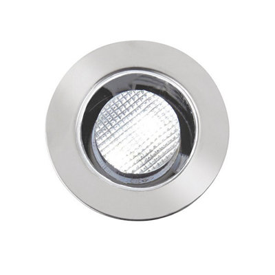 Luminosa Ikon Round Outdoor Integrated LED 30Mm Kit IP67 0.15W Polished Stainless Steel & Clear Pc