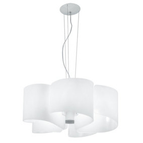 Luminosa Imagine Curved Glass Ceiling Pendant, White, E27
