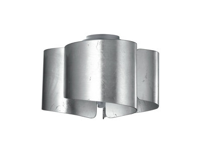 Luminosa Imagine Curved Glass Semi Flush Ceiling Light, Silver Leaf, E27