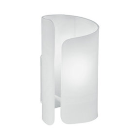 Luminosa Imagine Curved Glass Table Lamp, White, E27