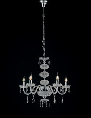 Luminosa INCANTO 5 Light Chandeliers Chrome, Crystal 69x79cm