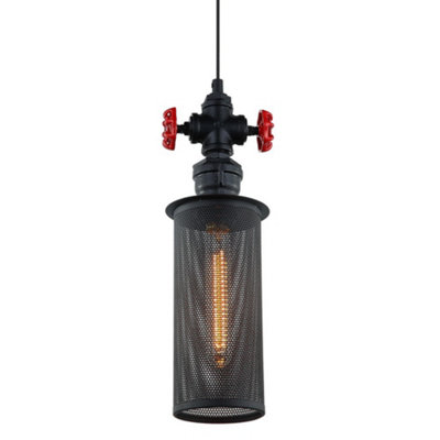 Luminosa Industrial And Retro Hanging Pendant Black 1 Light E27 Diy At Bandq