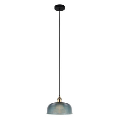 Luminosa Industrial And Retro Hanging Pendant Blue 1 Light , E27