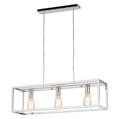 Luminosa Industrial And Retro Hanging Pendant Chrome 3 Light E27 Diy At Bandq