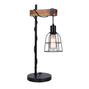 Luminosa Industrial And Retro Table Lamp Black 2 Light , E27