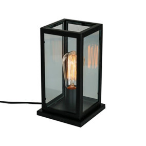 Luminosa Industrial And Retro Table Lamp Black Matt 1 Light , E27