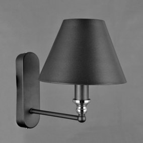 Luminosa Industrial And Retro Wall Lamp Grey Anthracite 1 Light , E14