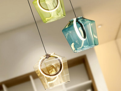 Luminosa Ingrid Cluster Pendant Ceiling 3 Light Multi Colour LED 3000K - UK Stock