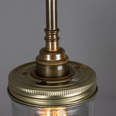 Luminosa Jam Jar Wall Light, Antique Brass