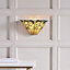 Luminosa Jamelia 1 Light Indoor Wall Uplighter Dark Bronze with Tiffany Glass, E14