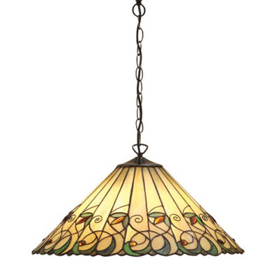 Luminosa Jamelia 3 Light Large Ceiling Pendant Dark Bronze, Tiffany ...