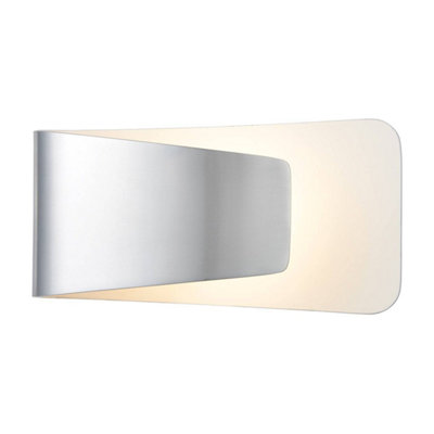 Luminosa Jenkins 1 Light Indoor Wall Light Aluminium, White DIY at B&Q