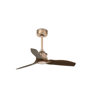Luminosa Just Copper, Wood Ceiling Fan 81cm Smart - Remote Included