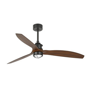 Luminosa Just LED Black, Wood Ceiling Fan with DC Smart Motor - Remote Included, 3000K