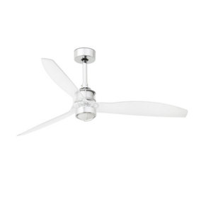 Luminosa Just LED Chrome Ceiling Fan with DC Motor, 3000K