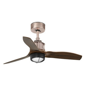 Luminosa Just LED Copper, Wood Ceiling Fan 81cm Smart - Remote Included, 3000K