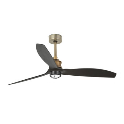 Luminosa Just LED Old Gold, Black Ceiling Fan Smart - Remote Included, 3000K