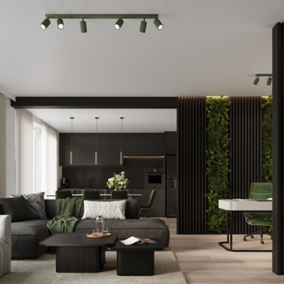 Luminosa Karbon Minimalist Pendant Lamp Olive Green