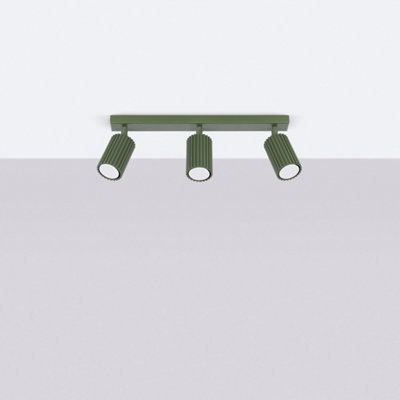 Luminosa Karbon Minimalist Spotlight Bar 3 Light Olive Green