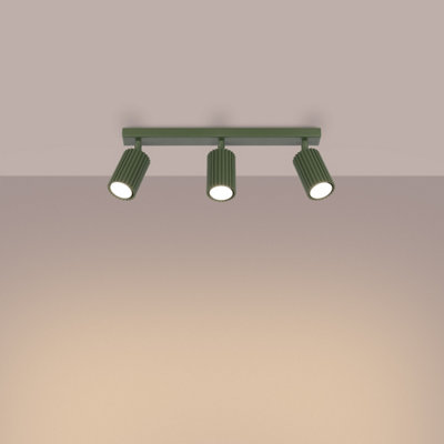 Luminosa Karbon Minimalist Spotlight Bar 3 Light Olive Green
