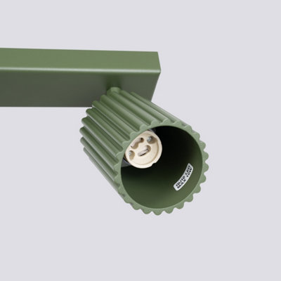 Luminosa Karbon Minimalist Spotlight Bar 3 Light Olive Green