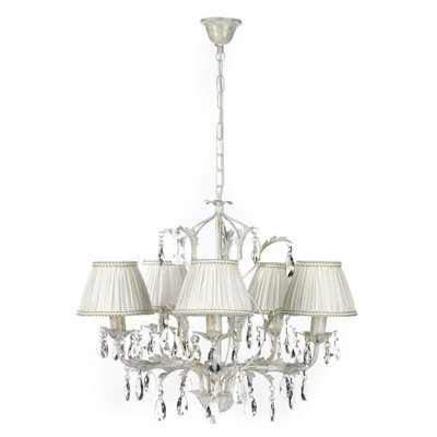 Luminosa Karen 5 Light Multi Arm Chandelier With Shades, Ivory