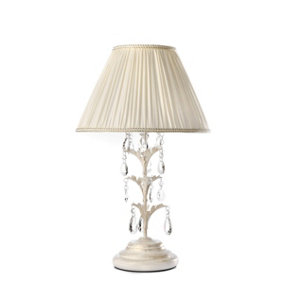 Luminosa Karen Large Table Lamp With Round Tapered Shade, Ivory
