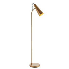 Luminosa Karna New Task Floor Lamp Warm Antique Brass