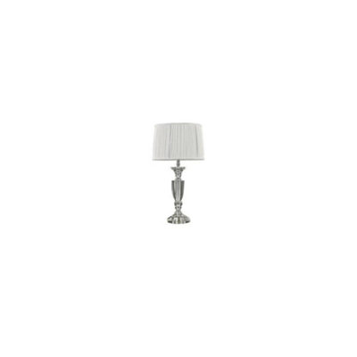 Luminosa Kate 1 Light Table Lamp Chrome, Crystal with Round Shade, E27