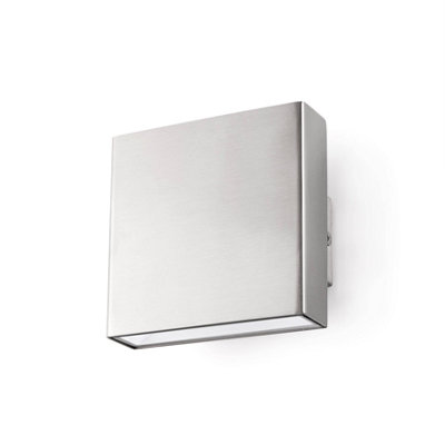 Luminosa Kaula LED Outdoor Small Up Down Wall Light Matt Nickel IP44