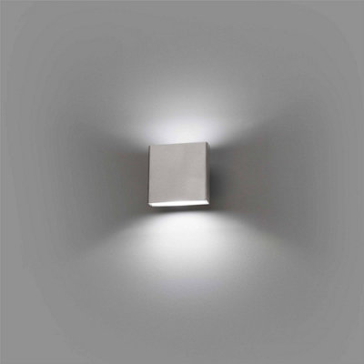 Luminosa Kaula LED Outdoor Small Up Down Wall Light Matt Nickel IP44