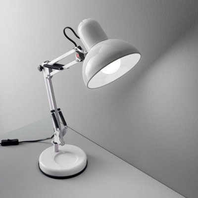 Luminosa Kelly 1 Light Desk Lamp White, E27