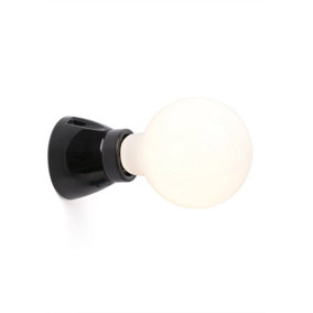 Luminosa Kera Globe Wall Lamp Black 1 Light E27
