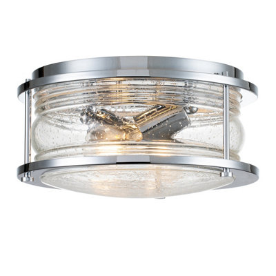 Luminosa Kichler Ashland Bay Bathroom Ceiling Light Polished Chrome, IP44