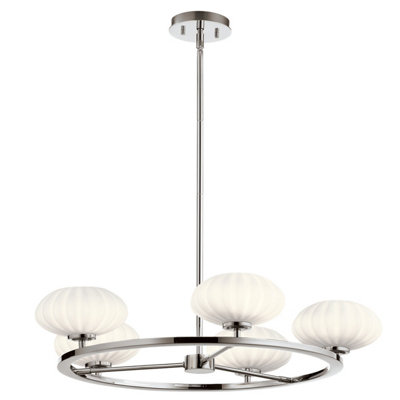 Luminosa Kichler Pim Globe Pendant Ceiling Light Polished Chrome, 3000K, IP44