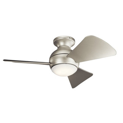 Luminosa Kichler Sola 3 Blade 86cm Ceiling Fan with LED Light Brushed Nickel Remote Control