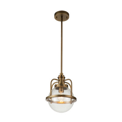 Luminosa Kichler Triocent Globe Pendant Ceiling Light Natural Brass, IP44