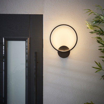Luminosa Kieron Designer Integrated LED Ring Light Textured Black, IP44