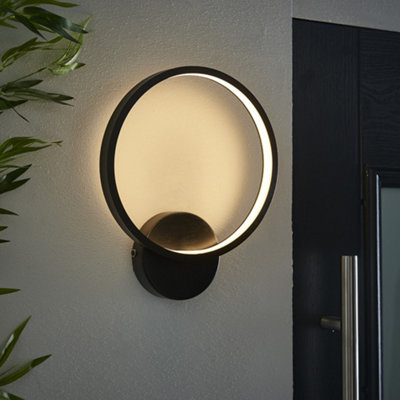 Luminosa Kieron Designer Integrated LED Ring Light Textured Black, IP44